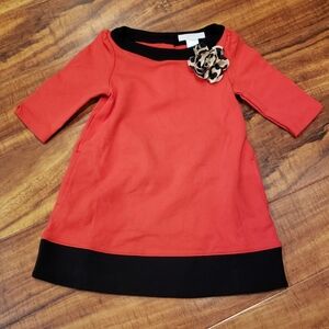 Janie and Jack NWT 18-24 months red and black colorblock ponte dress